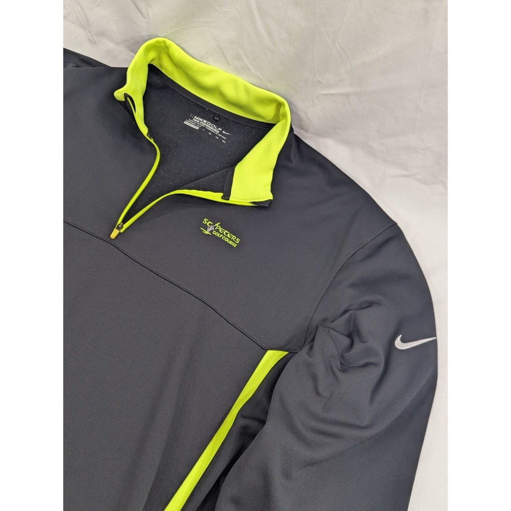 Nike XL Black Hi Viz 1/4 Zip Tour Performance Therma Fit Golf‎  St Peter's Golf